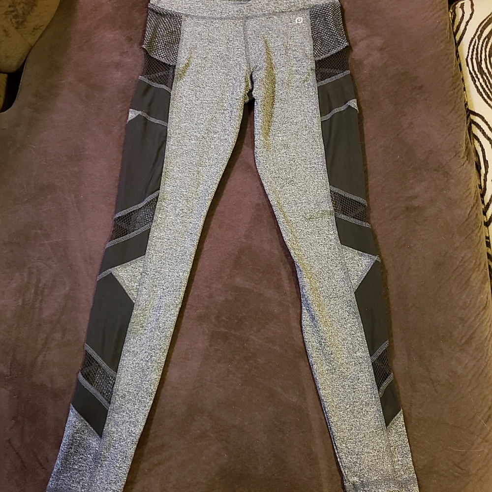 Gray Mesh Side Leggings